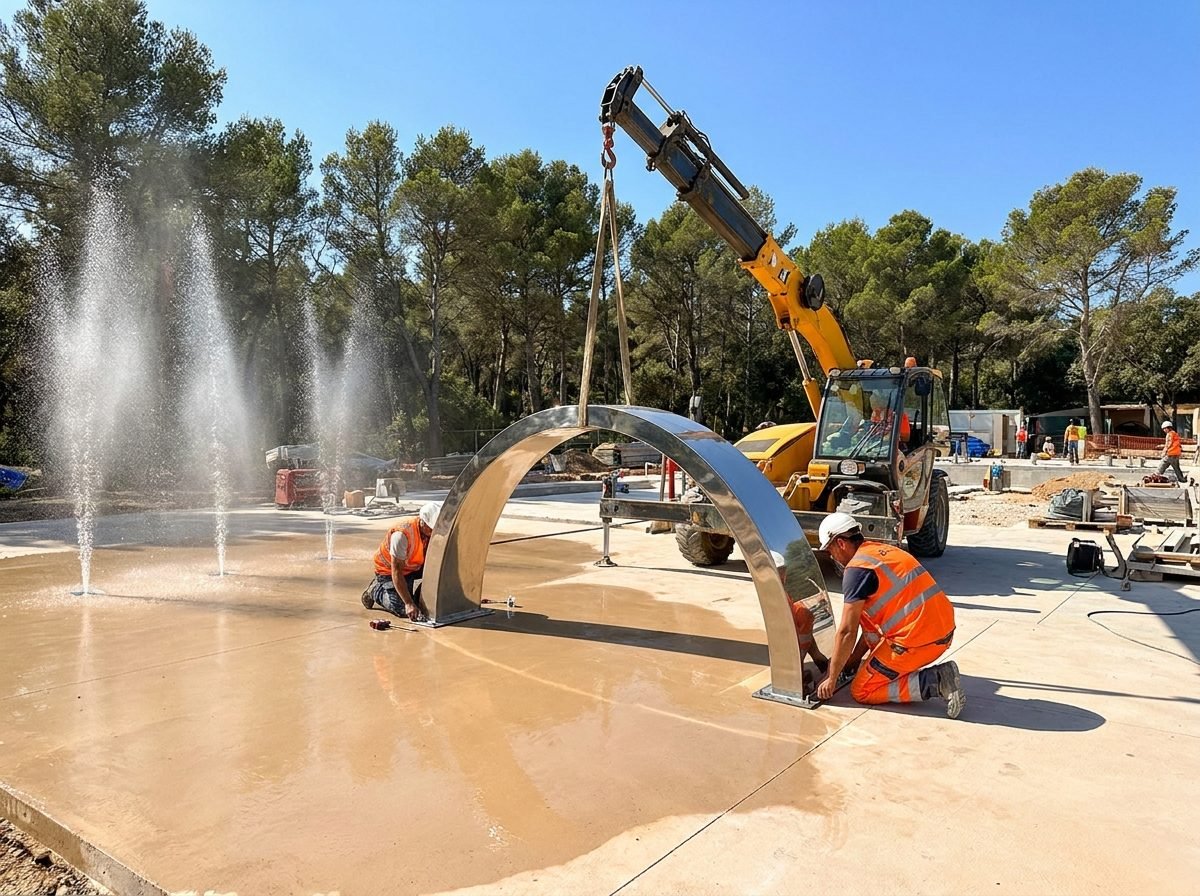 Pose produits & mise en service splash pad