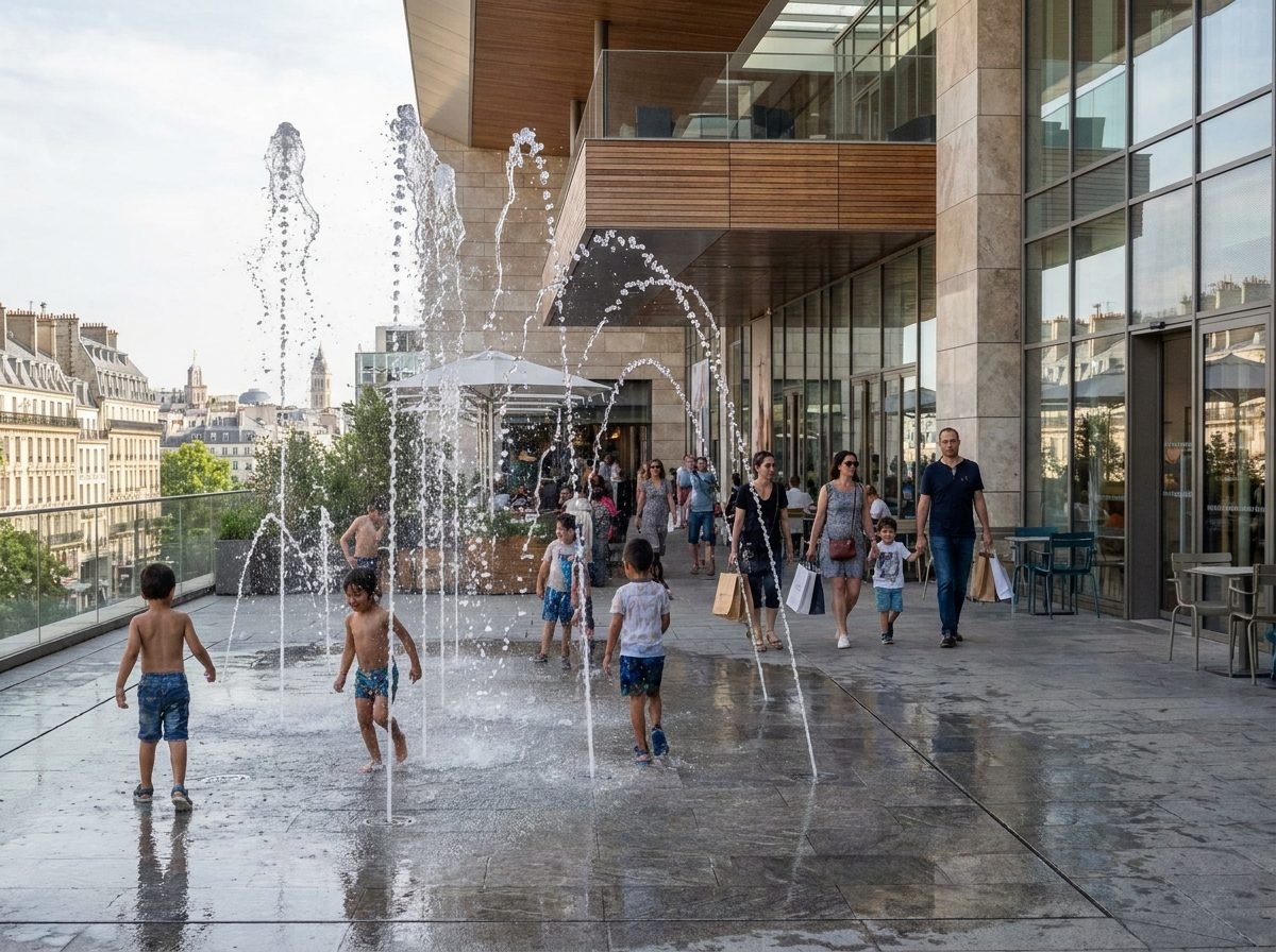 Splash pad pour centre commercial