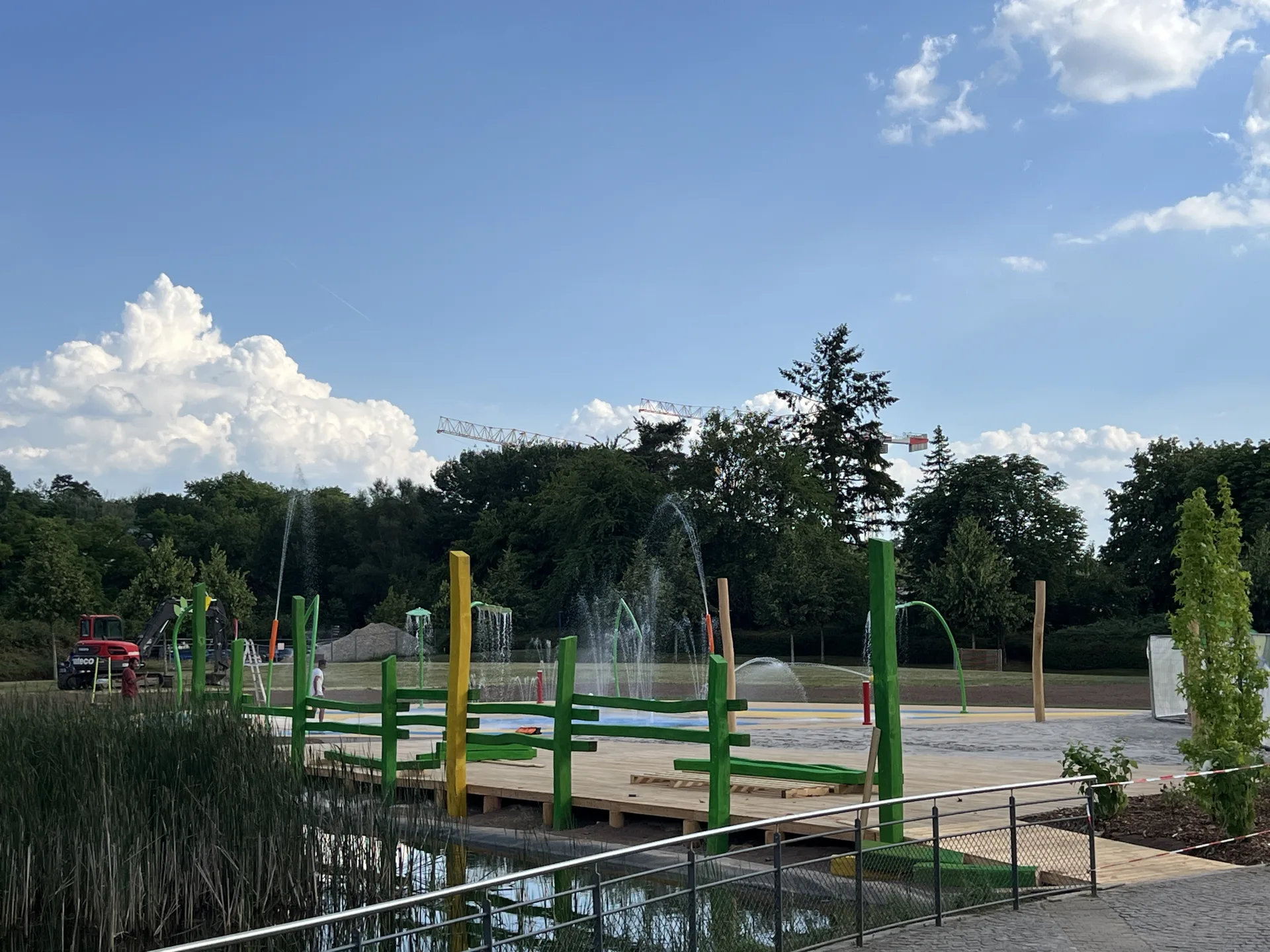 Le splash park de Mondorf vu depuis le